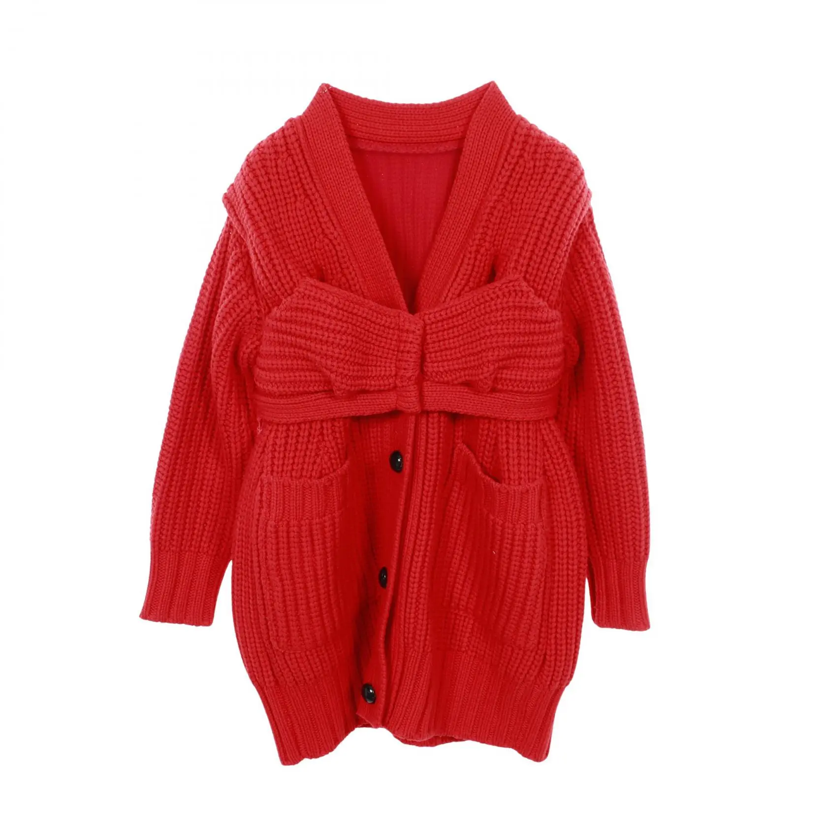Pre-owned sacai Wool Small Leather Goods Elbow Patch Cardigan