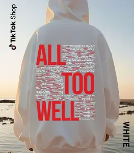 All Too Well Hoodie, Women's Crewneck Sweatshirt, Lyrics Merch Pullover, Oversized Hoodie, Gift for Her