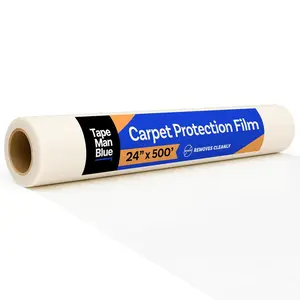 Carpet Protection Film, 24 inch x 500 ,  The ,  and Durable Plastic Carpet Protector with Easy Unwind and Clean Removal, Clear Self-Adhesive Surface Protective Film