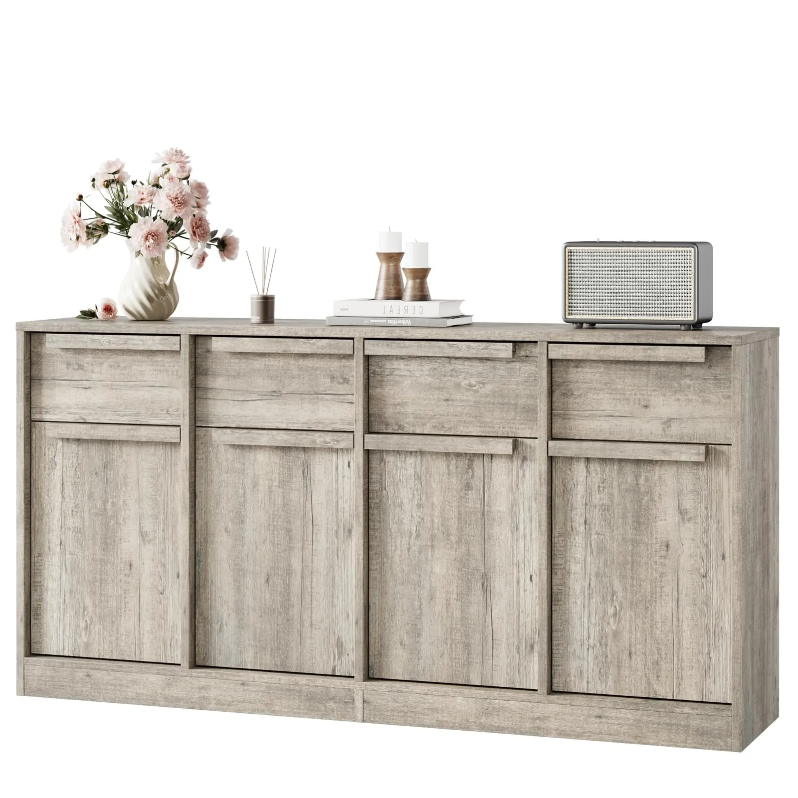 Garvee Sideboard Buffet Cabinet with Drawers, Large Coffee Table, Modern Storage Buffet Table for Kitchen, Dining Room, Living Room