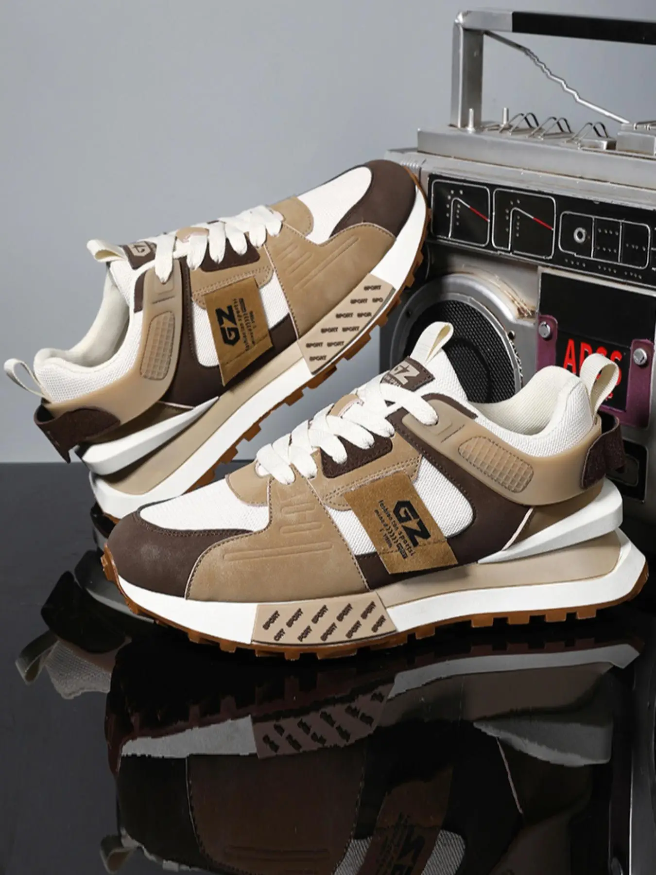 Men's 2025 Summer Stylish Colorblock Letter Patched Lace Up Low Top Sneakers, Sporty Running Shoes, Daily Footwear, Comfortable Non-slip Back To Schoo