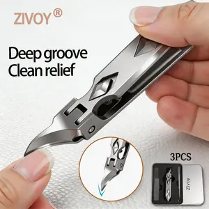 Zivoy Long handle, pointed tip, wide angled cut, all-metal nail clipper with locking mechanism—professional for ingrown and thick nails; suitable for both hands and feet; unisex; a home essential for nail care.