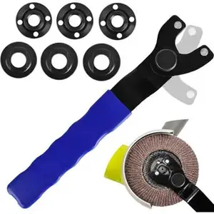 1-Pack Adjustable Angle Wrench with 3 Pairs Flange Nut Adjustable Angle Wrench Angle Nut and Pin Spanner Compatible with or other Grinders