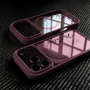 Magnetic Transparent Phone Case Customized Name Compatible with iPhone 17 16 15 Pro Max PC UV Printing Shockproof Personalized Clear Back Cover Birthday DIY Gift for Women/Men