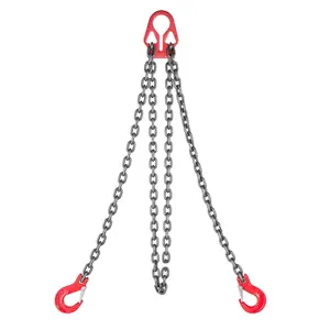 Chain Sling 5/16-In x 10 Ft Lifting Chain With 2-Leg Grab Hooks, G80 Alloy Steel, 7,000 LBS Capacity, Adjustable Rigging Sling For Hoists, Lifting, Cargo Handling, Towing, And Securing Loads