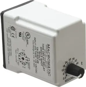 Macromatic 11 Pin, Multiple Range DPDT Time Delay Relay 10 Contact Amp, 120 VAC/VDC, Knob TR-51522-08