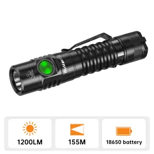 Wurkkos Portable EDC Flashlight FC11C 519A LED 18650 Battery 3000mAh Small LED Light 1200lm USB C Charging with Magnet 4000k 5000k Lamp Aluminum Alloy Grade 6061 Wear Resistance Protection