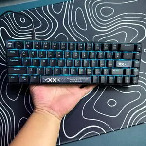 Mechanical Gaming Keyboard, Backlit Wired 68 Keys Keyboards for Game and Office, for Windows Laptop PC Mac -Black Blue Switches