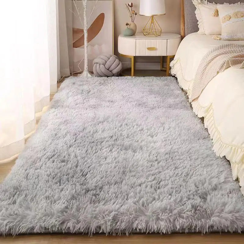 Durable Solid Color Soft Fluffy Large Rug, 1 Count Rectangular Plush Floor Mat, Decorative Carpet for Living Room Home Bedroom Kitchen, Christmas Gift