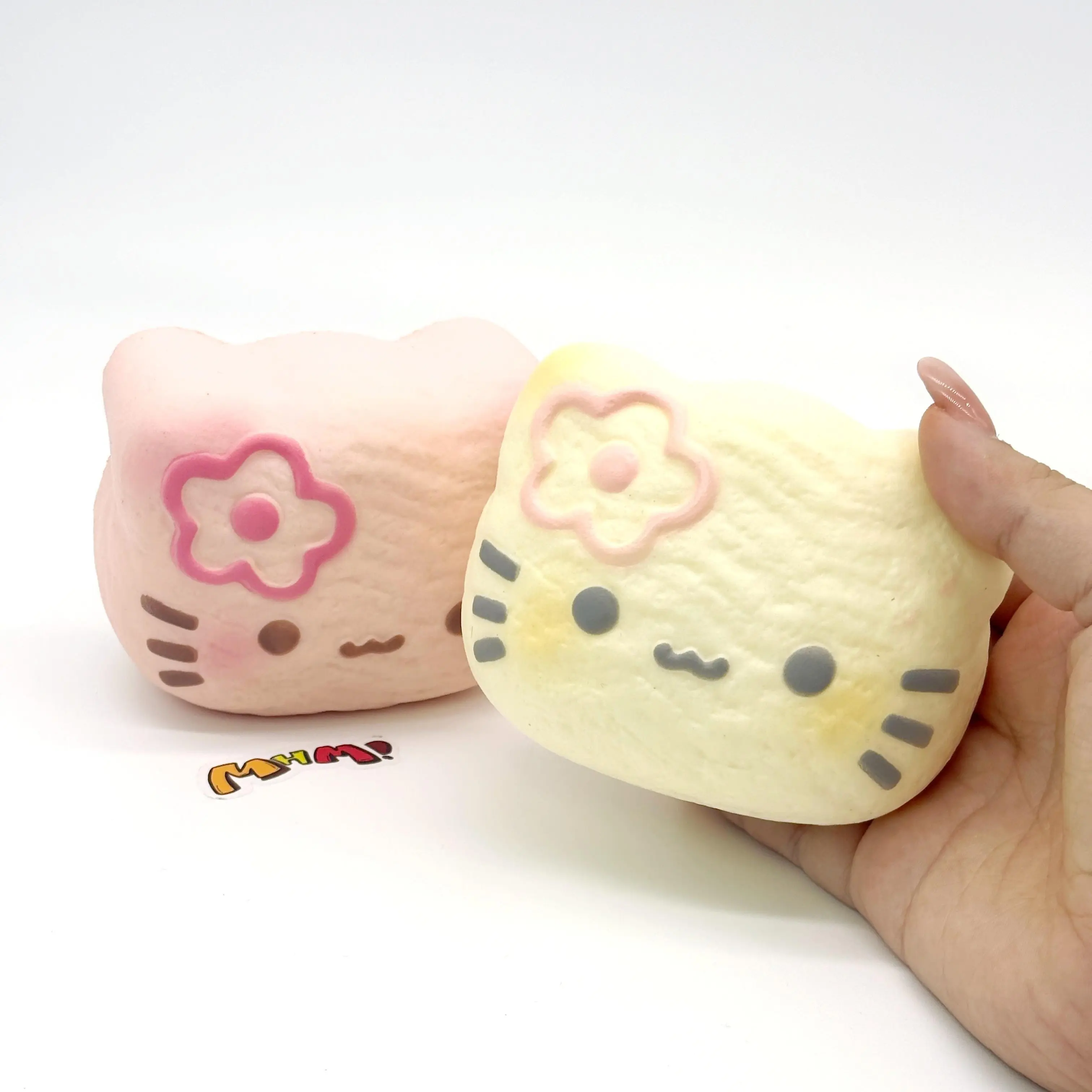 MHM Cat Cookie Slow Rising Squishy Toy, Soft Food-Themed Sensory Fidget Toy with Sticky Texture, Cute Kawaii Gift