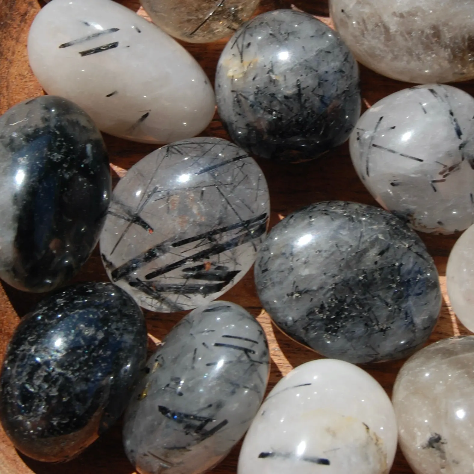 Black Tourmaline Quartz Crystal Tumbled Stones, Protection & Balance Crystals, Brazil