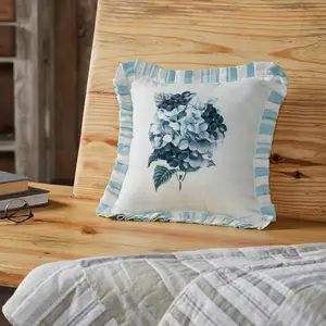 Serene Hydrangea Ruffled Pillow