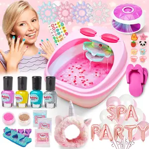 Kids Spa Day Kit for Girls | 42-Piece Spa Toys Set with Waterfall Foot Spa, Nail, Manicure & Pedicure Kit | Fun Birthday & Christmas Gift for Girls Ages 6–12