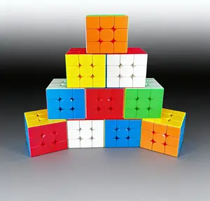 10PCS 3x3 Stickerless Speed Cube Bundle - Fast Turning Puzzle Toys for Kids & Adults