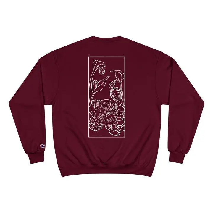The Framed Champion Artist Series Crewneck Sweatshirt with Linework Back Print & Small Front Emblem Limited Release