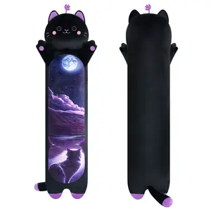 MeWaii  Plush Body Pillow, Demon cat  Stuffed Animals Kawaii Plushies Pillow Glow in The Dark Gift for Girls Boys, Birthday Gifts Halloween Christmas Gift for Girls Boys