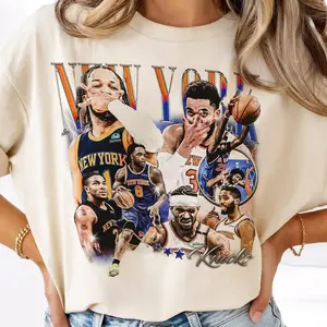 New York Basketball T-Shirt, Brunson Anunoby Hart Towns Robinson Basketball Vintage Comfort Colors Shirt