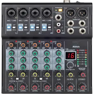 6- Professional DJ Audio Mixer, DJ Controller Sound Mixer DSP 16 Preset Effects, Ideal for  Party