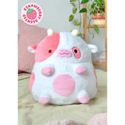 Strawberry Cow Heatable Plush