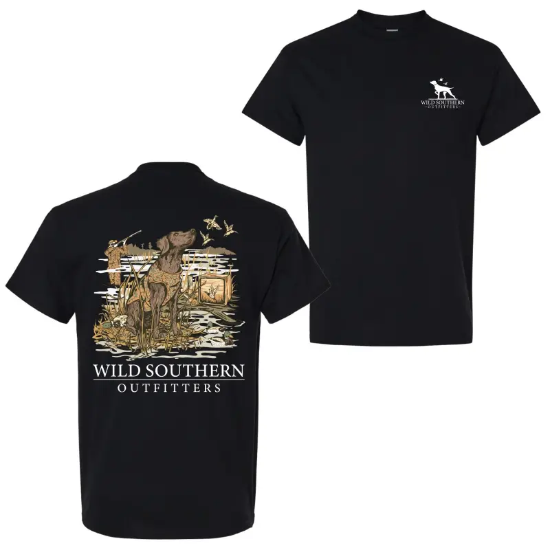 Wild Southern Outfitters Short-Sleeve Round Neck Animal Theme Duck Hunting Tee, 2-Sided Graphic Casual Tops for Men, Streetwear Oversized Teeshirts#outfit of the day, Shortsleeve, Casual Tee