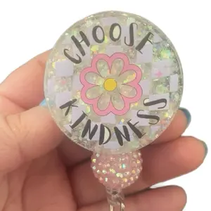 Badge reel retractable interchangeable beaded