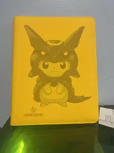 LASER ENGRAVED YELLOW RAY-PIKACHU BINDER!!! Trading Card Album