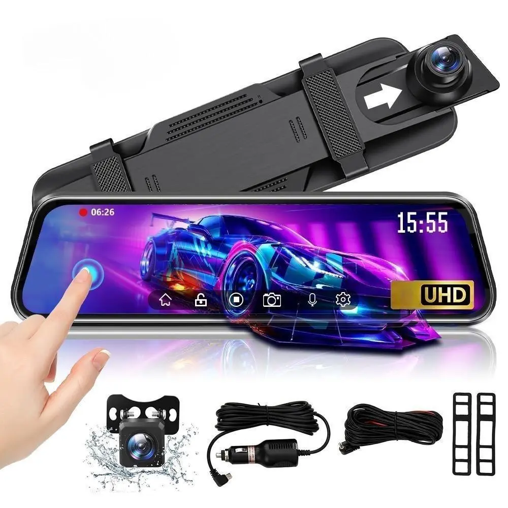 【BackToSchool】 10 Inch Mirror Dash Camera, 1080P Full HD Front & Rear Backup Camera, Touch Screen, Night Vision, Parking Assistance,for Valentine’s Day Gift