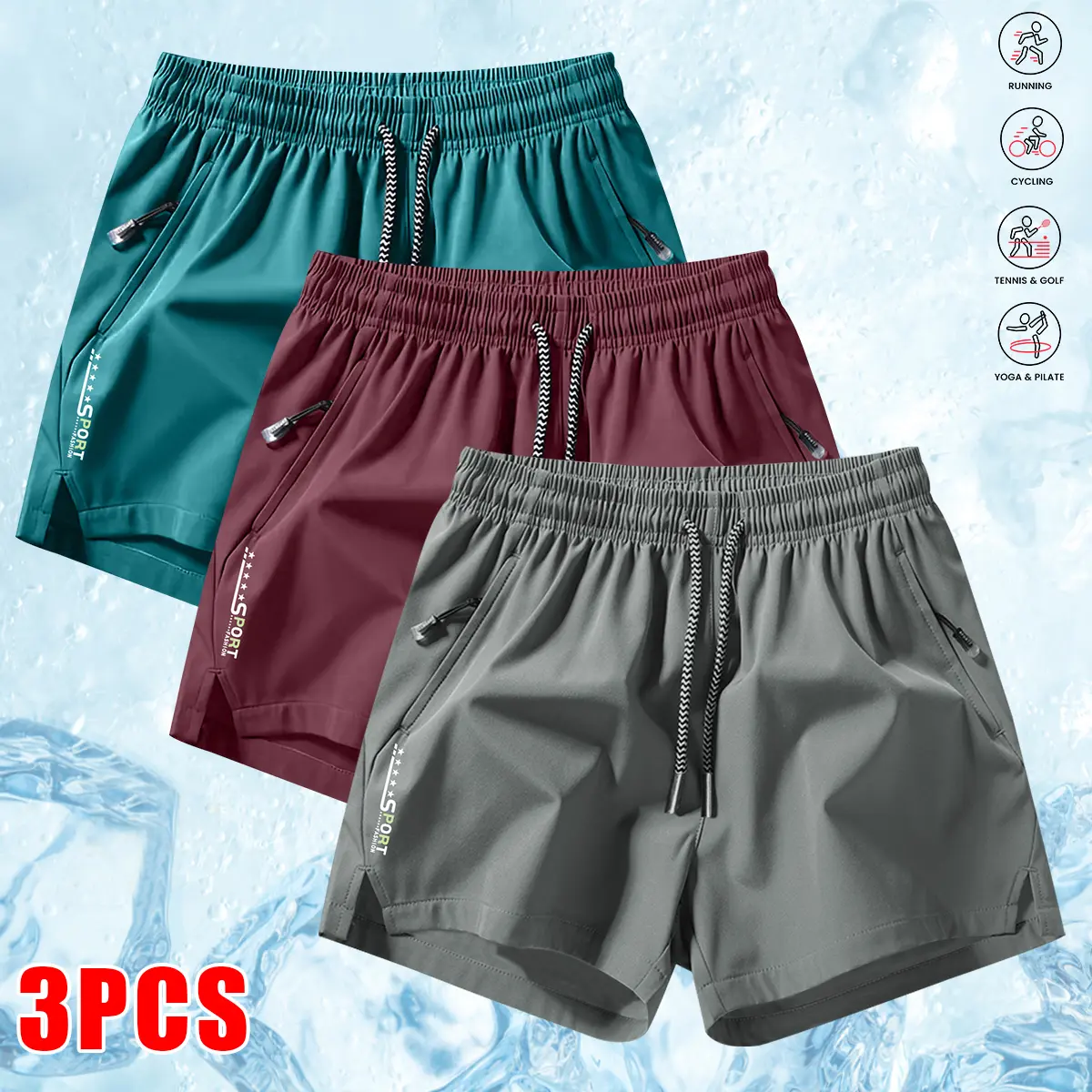 Light Gray + Burgundy + Lake Blue