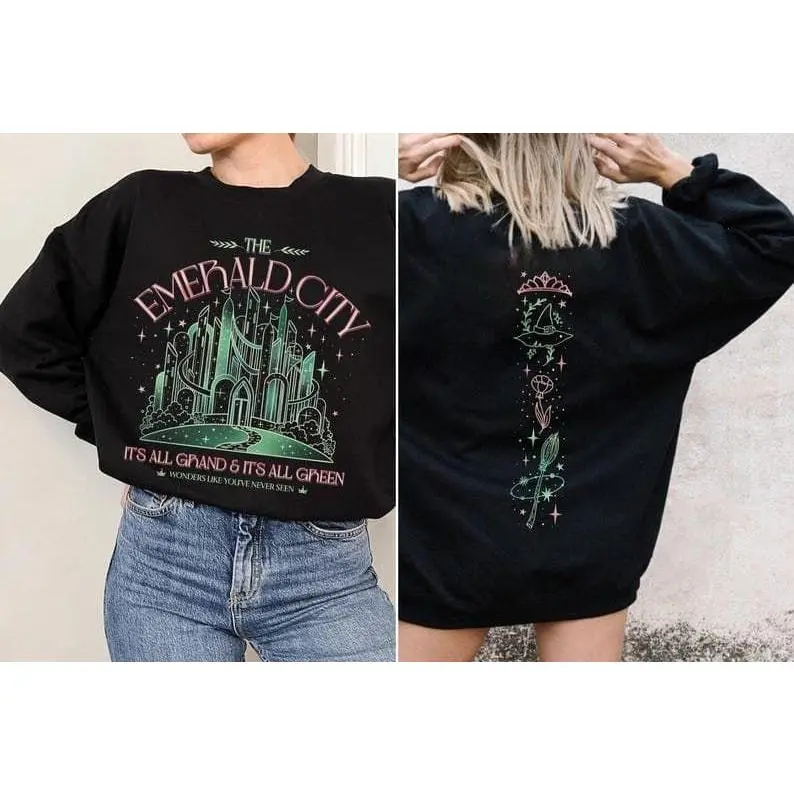 [Sale off up to 50%] Wicked Emerald City Sweatshirt, Wizard Movie Fan Change For Good Crewneck, Wizard University Tee, Gift For Fan, streetwear graphic tee