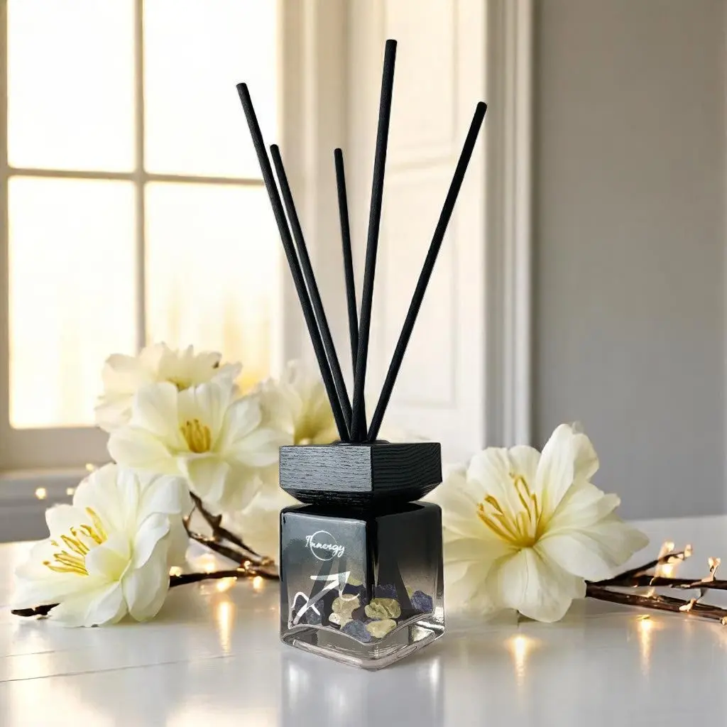 Sagittarius Zodiac Crystal-Enhanced Reed Oil Diffuser, Eternal Blooms Scent, 100ml