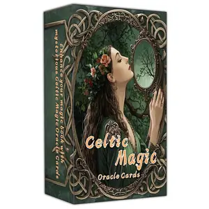 50 Pcs,13x8cm, Celtic Magic Oracle Cards, Tarot Card, Oracle Cards for Beginners, Holistic Affirmations Wicca, Perfect for Creating a Magical and Personalized Deck, Create Your Magical Deck for Spiritual Practice Card Games, Gift