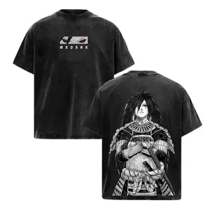 Uchiha Madara x Naruto Anime Double Printed Washed Tee Unisex Oversize Anime Manga Lightweight Cotton T-Shirt, Gift For Anime Fan Lover , Madara Fan , Madara Shirt , Naruto Merch Casual Crewneck Tshirt Streetwear