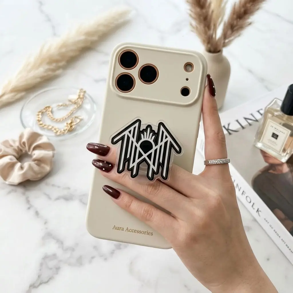 Sleep Token Band Phone Grip, Dark Music Fan Accessory, Trendy Alternative Goth Holder Stand, Cosmic Ritual Mobile Support Case Gift