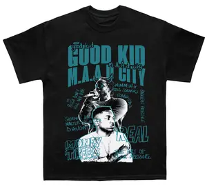 Kendrick GKMC Sketchbook Graphic Tee, Y2K Streetwear T-Shirt, Unisex Crew Neck Tee, Vintage Hip-Hop Graphic, Sports Style, Casual Cotton Fit