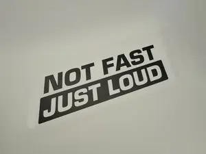 Not Fast, Just Loud Gas or Electric Vehicles Sticker Vinyl Decal 6" x 2"