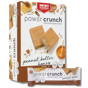Power Crunch Protein Wafer Bars, High Protein Snacks with Delicious Taste, Peanut Butter Honey, 1.4 Ounce (5 Count)
