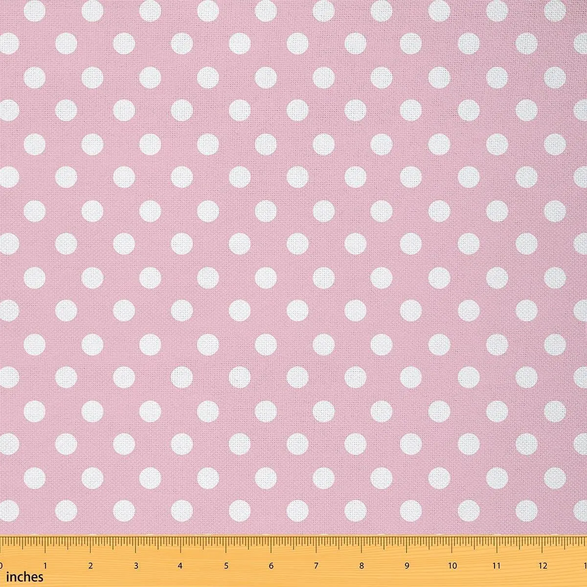 Polka Dots Fabric,Cartoon French Style Princess Pink White Flannel Polyester Fabric,Modern Geometric Circles Quilting Supplies Sewing,Kawaii Dots DIY Crafts