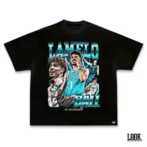 LaMelo Ball - The Entertainer Graphic Tee, Y2K Rap Streetwear T-Shirt, Unisex Crew Neck Tee, Vintage Hip-Hop Graphic, Sports Style, Casual Cotton Fit