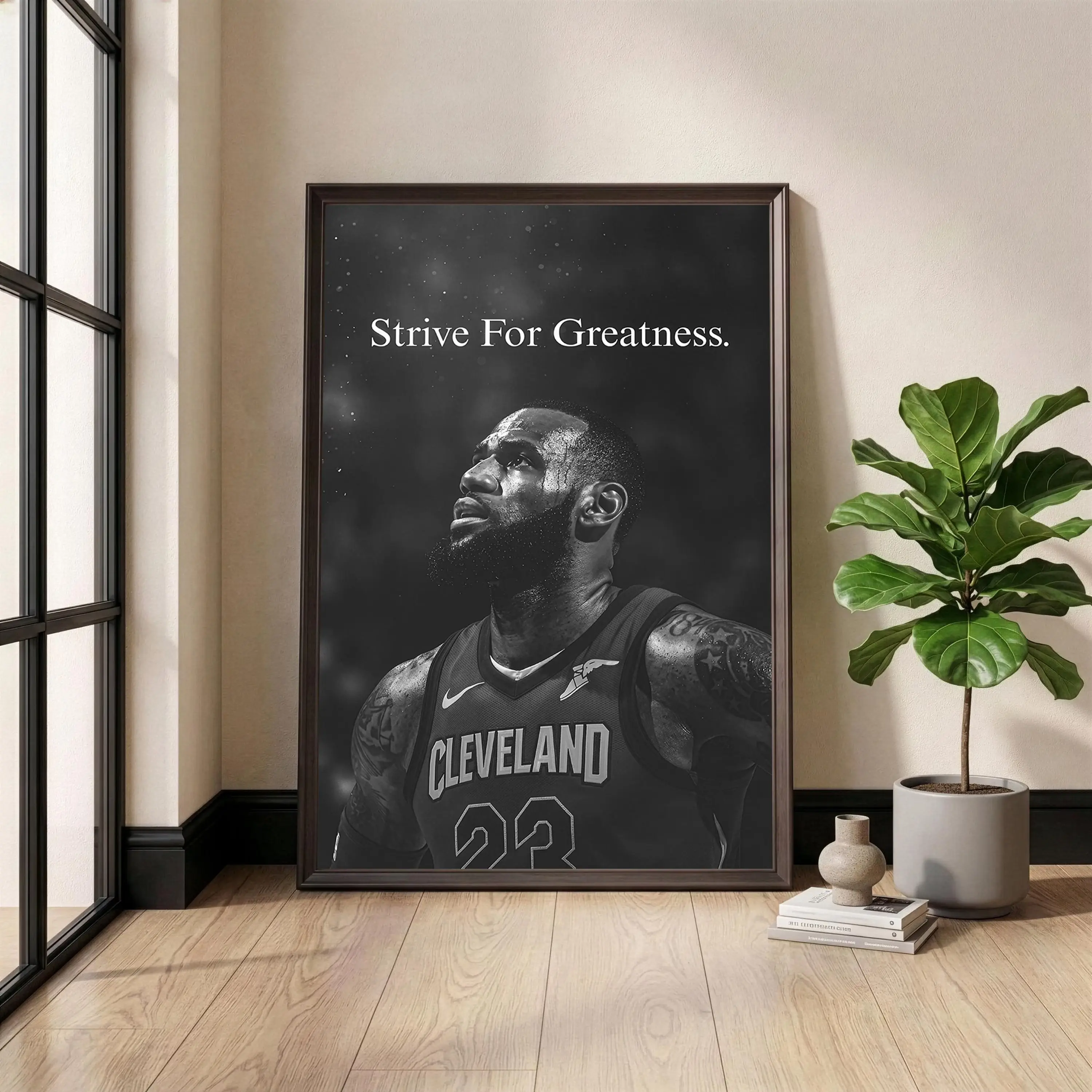 Lebron James Poster, Basketball Wall Art, Strive For Greatness, Sports Motivation Print, Home Gym Decor, Man Cave Gift, Athlete Quote Art