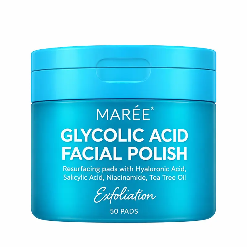MARÉE Exfoliating Toner Pads – Facial Exfoliating & Cleansing Pads – Glycolic Acid – 50 Pads