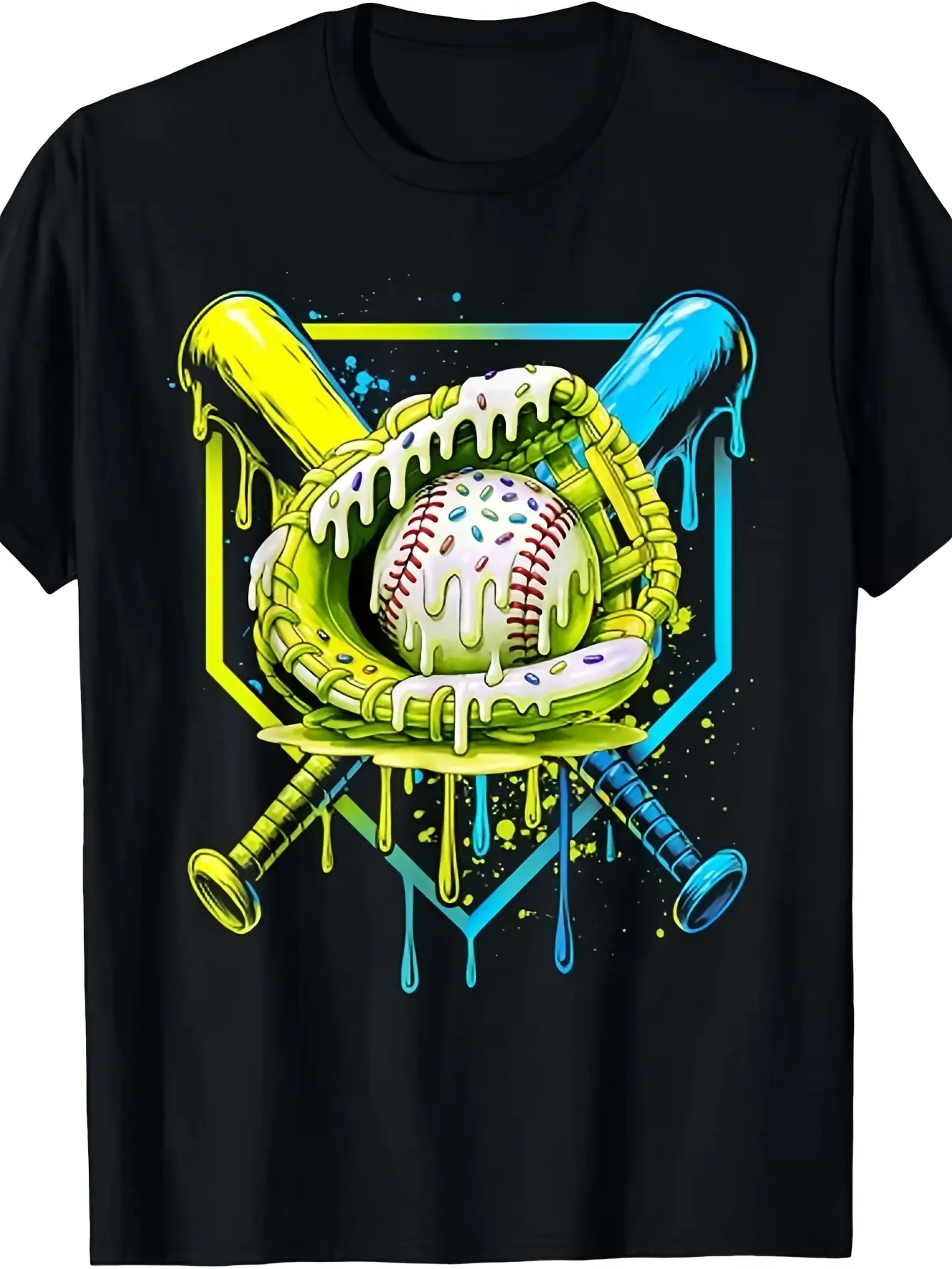 Baseball Drip for Ice Cream Drip Baseball T-Shirt