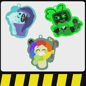 Dandy's World Main Keychain, Dandys World - Astro, VEE, Dandy - Unique Keychains for Personal Style, Cute Keychains for Bags and Keys, Durable, Lightweight and Perfect for Personal Style, Collecting and Gifting