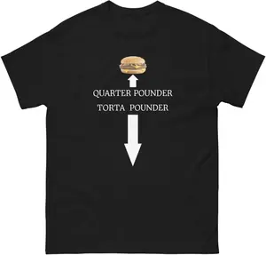 100% Cotton Unisex Quarter Pounder Torta Pounder Funny Torta Meme Fat Mens Sandwich T-Shirt