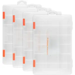 Tackle Boxes, Plastic Box, Plastic Storage Organizer Box with Removable Dividers - Fishing Tackle Storage - Box Organizer - 2 Packs /4 Packs Tackle Trays - Parts Box