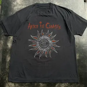[SALE UP TO 30%] Alice In Chains Sun Logo Black Cotton Unisex Tshirt Size S-5XL Unisex Shirt Made Using  US Cotton, Design & Printed In The USA.UnisexTshirt  VintageTee