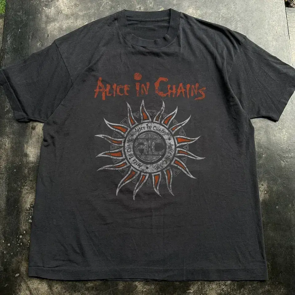 [SALE UP TO 30%] Alice In Chains Sun Logo Black Cotton Unisex Tshirt Size S-5XL Unisex Shirt Made Using  US Cotton, Design & Printed In The USA.UnisexTshirt  VintageTee