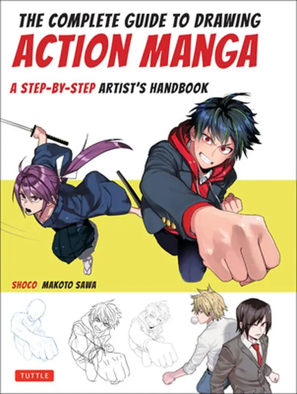USED Book - The Complete Guide to Drawing Action Manga: A Step-By-Step Artist's Handbook by Shoco (Paperback) - english