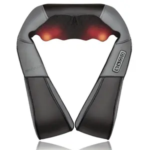 Medcursor Neck & Shoulder Massager with Heat Shiatsu Gray Back Massage Portable Deep Tissue 3D Kneading Pillow for Muscle Relaxation Gift,no pattern