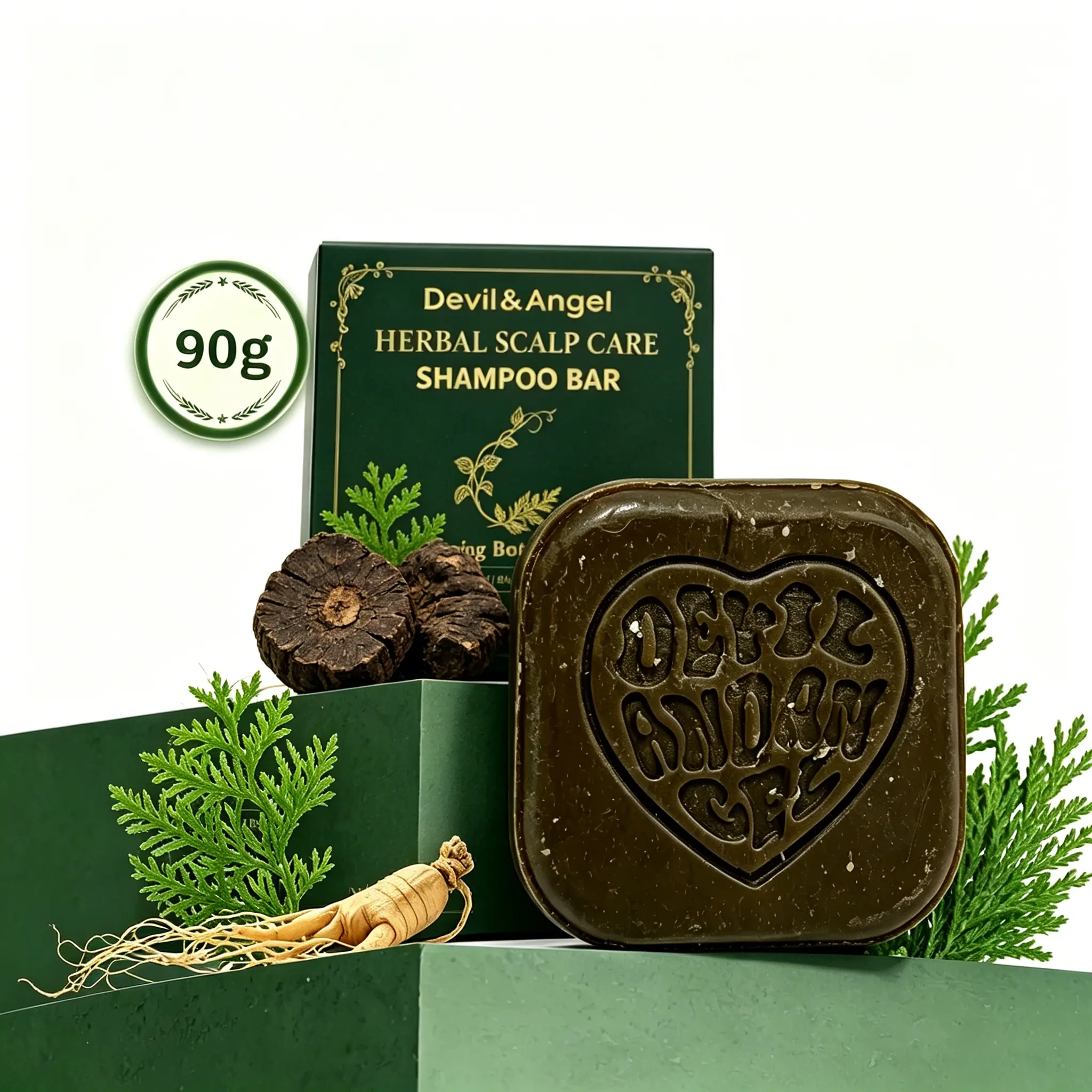 Anti Hair Loss Shampoo Bar – DHT Blocker with Polygonum, Ginseng & Tea Tree, Strengthens Roots, Reduces Hair Fall, for Thinning Hair, Sulfate-Free, Herbal Hair Growth Soap 90g Haircare Cleansing Conditioner Biotin Hair Conditioner Bar