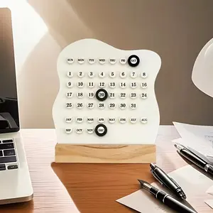 1pc/Wooden DIY Desktop Calendar, Creative Office Desktop Decoration, Office Organizer, Holiday Decoration Calendar, High-looking Calendar, Very Suitable for Daily Planning, Study Gifts and Desktop Accessories, Daily Itinerary Plan, Weekly Planner